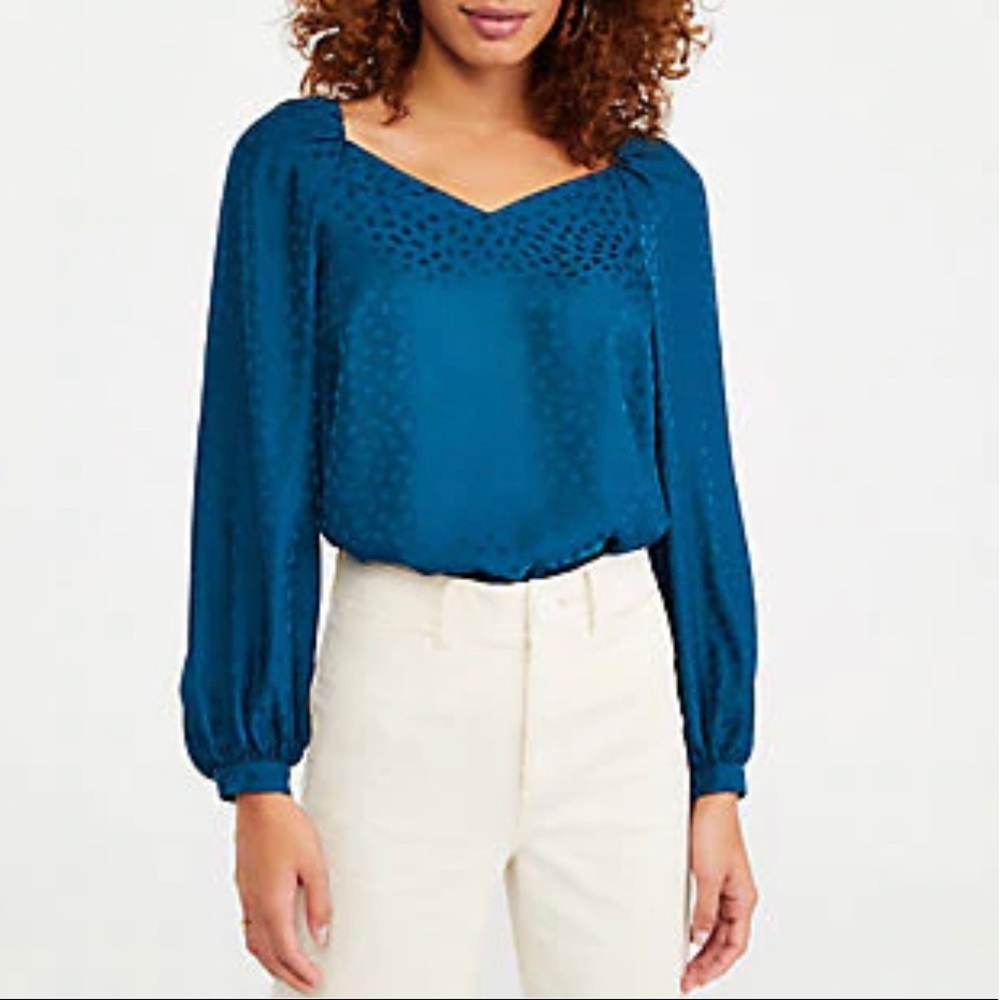Silky puff sleeve blouse
